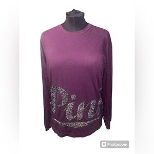 PINK By Victoria’s Secret Long Sleeve Maroon Shirt With Sequins Size Size Small